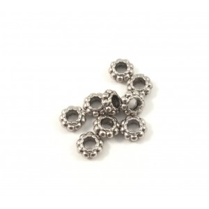 Spacer bead metal 6x2.5mm antique silver